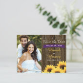 LILA RUSTISCHER SONNENBLATT SAVE THE DATE POSTCARD ANKÜNDIGUNGSPOSTKARTE (Stehend Vorderseite)