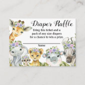 Lila Safari Baby Dusche Windeln Raffle Ticket (Vorderseite)
