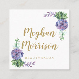 Lila saftige quadratische Geschäftskarte Quadratische Visitenkarte