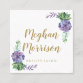 Lila saftige quadratische Geschäftskarte Quadratische Visitenkarte (Vorderseite)