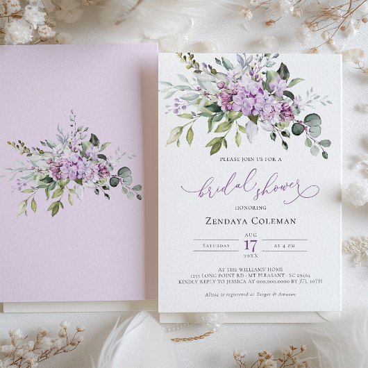 Lila Sage Green Brautparty Lilacs Einladung