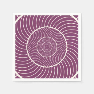 Lila Sahne-SpiralSchnecke Fibonacci-Sequenz Serviette