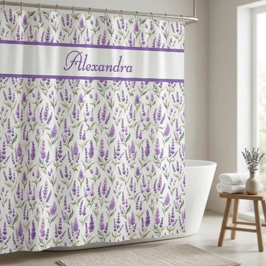 Lila Salbei Grün Lavendel Benutzername Duschvorhang