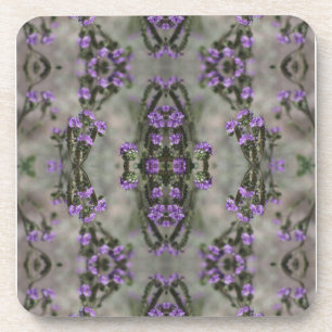 Lila-Salz-Heliotrop-Wildblumenmuster Getränkeuntersetzer