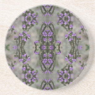 Lila-Salz-Heliotrop-Wildblumenmuster Getränkeuntersetzer