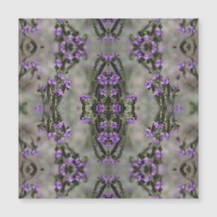 Lila Salz Heliotrop Wildblumenmuster Magnetkarte