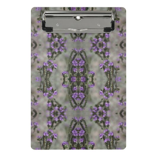 Lila Salz Heliotrope Wildblume Muster Mini Cli Klemmbrett (Vorderseite)
