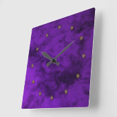 lila Samt Quadratische Wanduhr (Winkel)