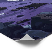 Lila Sand Beach Coastal Art Poster (Ecke)