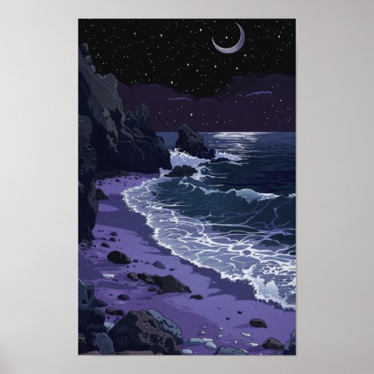 Lila Sand Beach Coastal Art Poster (Vorne)