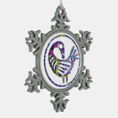 Lila Sankofa Bird Schneeflocken Zinn-Ornament (Links)