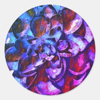 Lila Saphir-Blumen-Rundsticker Runder Aufkleber