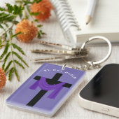 Lila Sash auf Cross-Schlüsselanhänger Schlüsselanhänger (Vorderseite rechts)