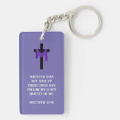 Lila Sash auf Cross-Schlüsselanhänger Schlüsselanhänger (Rückseite)