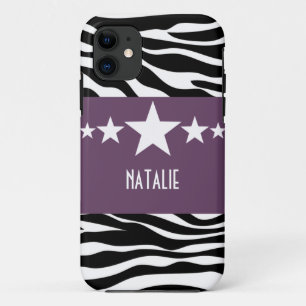 Lila Sassy Star Zebra BT iPhone 5 Fall Case-Mate iPhone Hülle