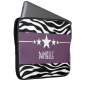 Lila Sassy Star Zebra Laptop Sleeve (Vorne Rechts)