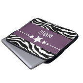 Lila Sassy Star Zebra Laptop Sleeve (Vorne Knopf)