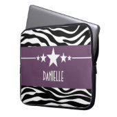 Lila Sassy Star Zebra Laptop Sleeve (Vorderseite Links)