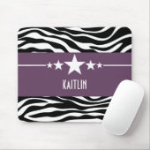 Lila Sassy Star Zebra Mousepad (Mit Mouse)