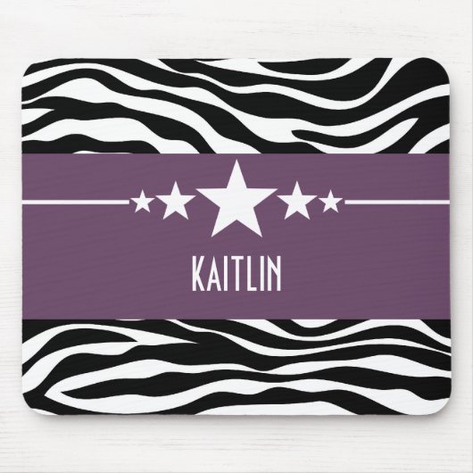 Lila Sassy Star Zebra Mousepad (Vorne)