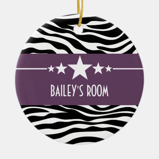 Lila Sassy Star Zebra Ornament (Vorne)