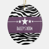 Lila Sassy Star Zebra Ornament (Links)