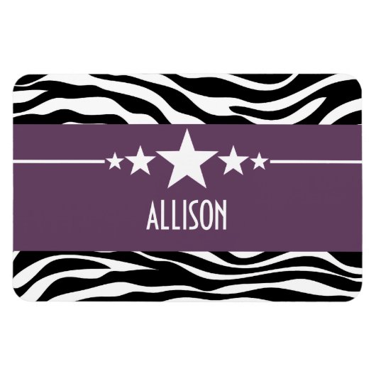 Lila Sassy Star Zebra Premium Magnet (Horizontal)