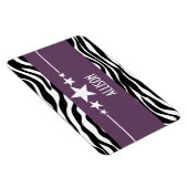 Lila Sassy Star Zebra Premium Magnet (Rechte Seite)