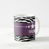 Lila Sassy Star Zebra Tasse (VorderseiteRechts)