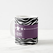 Lila Sassy Star Zebra Tasse (Vorderseite Links)