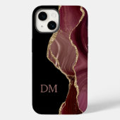 Lila Satin Agate Gold Glitzer Monogram Case-Mate iPhone Hülle (Rückseite)