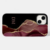Lila Satin Agate Gold Glitzer Monogram Case-Mate iPhone Hülle (Rückseite (Horizontal))