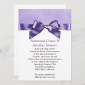 Lila Satin-Band-Hochzeit Einladung (Vorne/Hinten)