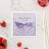 Lila Satin-Bow auf Rang Serviette (Beispiel)