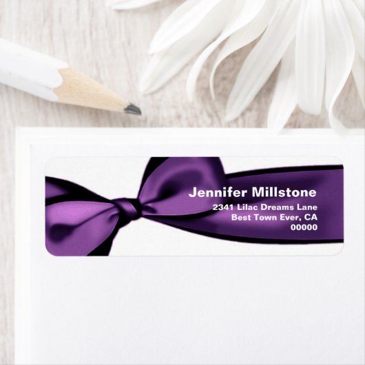 LILA Satin-Bow-Rücksendetikett (Insitu)