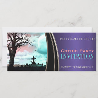 Lila Satin Gothic Dark Theme Party Einladungen