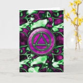 Lila Satin Sober Sobriety Erholung Card Karte (Gelbe Blume)