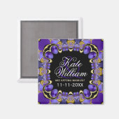 Lila Satin Wedding Magnet (Vorderseite/Rückseite)