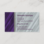 Lila Satinsilberketten-Geschäftskarte Visitenkarte (Rückseite)