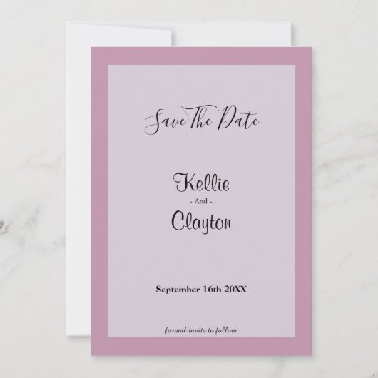 Lila Save the Date (Vorderseite)