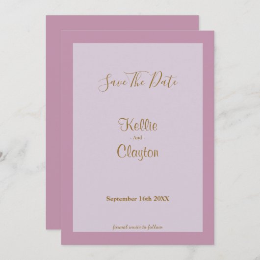 Lila Save the Date (Vorne/Hinten)