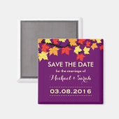 Lila Save the Date Ahorndruckmagazin Magnet (Vorderseite/Rückseite)
