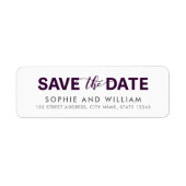 Lila Save the Date HochzeitsRücksendeadresse (Vorne)