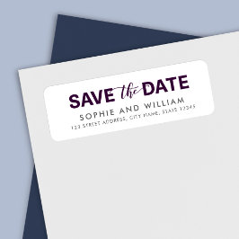 Lila Save the Date HochzeitsRücksendeadresse