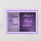 Lila Save the Date Karte (Vorne/Hinten)