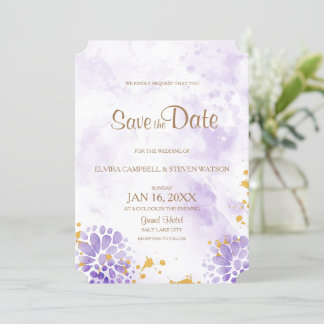 Lila Save the Date-Karte Date