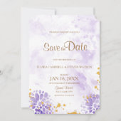 Lila Save the Date-Karte Save The Date (Vorderseite)