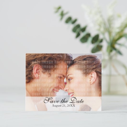 Lila Save the Date Postkarte (Stehend Vorderseite)