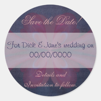 Lila Save the Date Siegel Runder Aufkleber