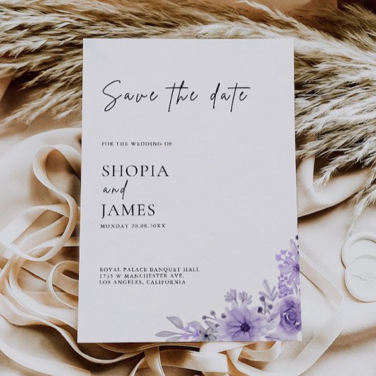 Lila Save the Date Vorlage